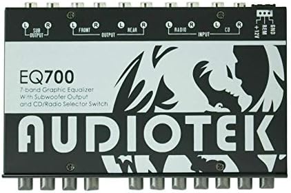 Audiotek AT-EQ700 1/2 DIN 7 רכב רכב שוויון אודיו Eq w/קדמי, אחורי + פלט משנה | כניסת RCA סטריאו